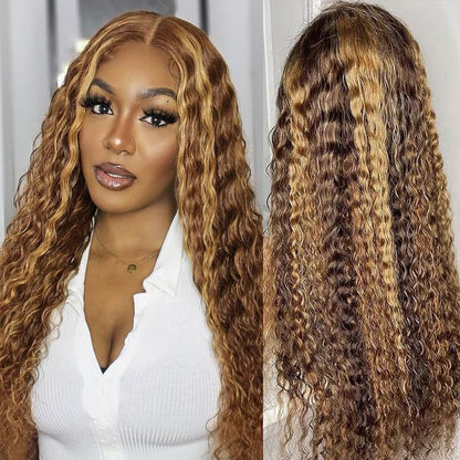 $189= 2 Wigs | 20inch Jerry Curly 8x5 Pre Everything Glueless Wig +20inch 8x5 P4/27 Highlight Deep Wave Lace Closure Wig Pre Cut Hd Lace