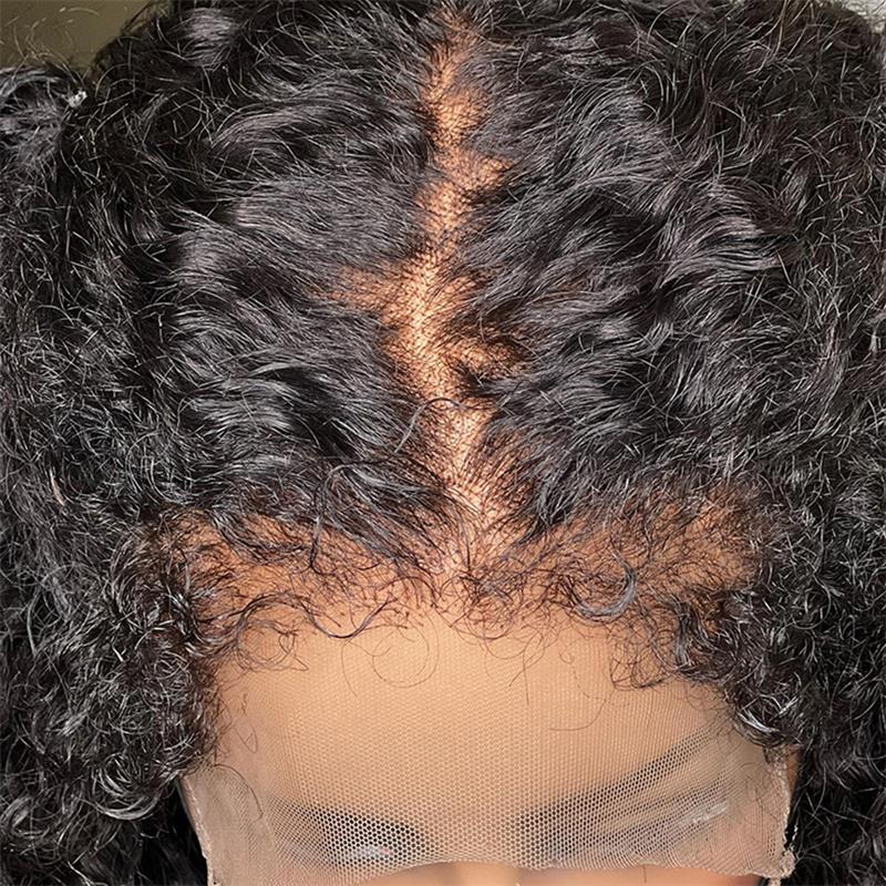 YMY Hair 4C Hairline 13x4 HD Lace Front Wigs With Curly Edges