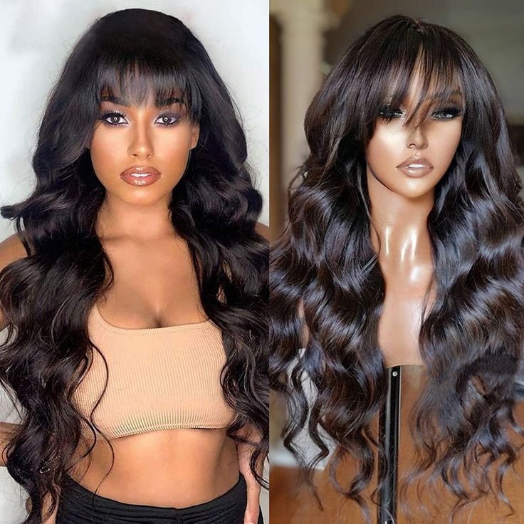 Loose Wave HD Lace Closure Wigs and Frontal Wigs with Curtain Bangs Wigs High Density