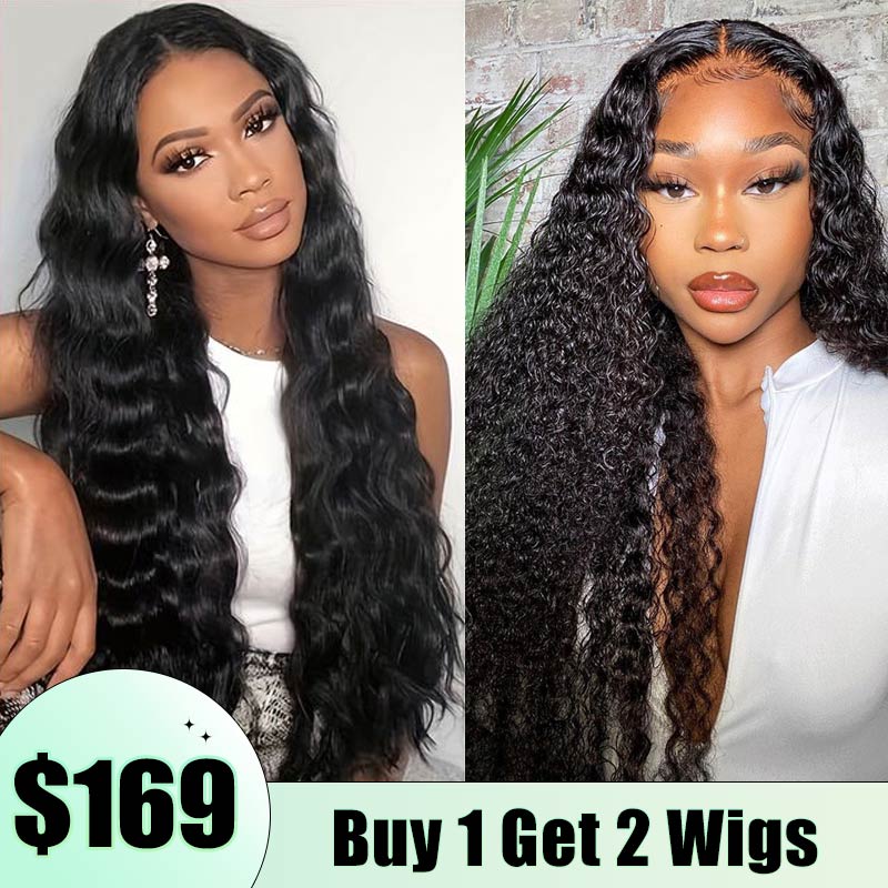$169 Get 2 Wigs | Loose Deep Wave 8X5 Lace Closure Wig Pre Cut  Natural Color Wig + 8x5 Curly Gluless Wig Natural Color Wig Flash Sale