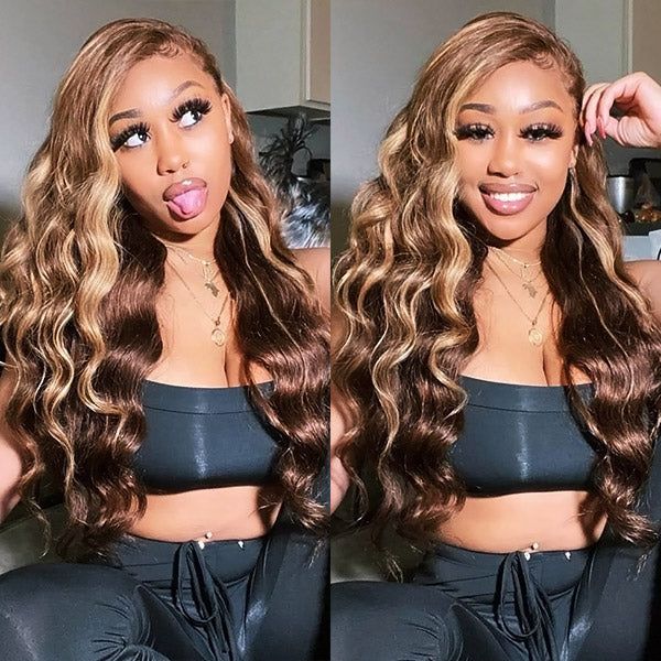 YMY Hair 13x4 Lace Front Wigs Loose Wave Highlight Blonde HD Wigs