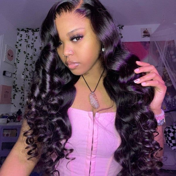 Flash Sale Bouncy Loose Deep Wave 8x5 HD Lace Wigs Human Hair Pre Plucked Bleached Knots Lace Closure Wigs