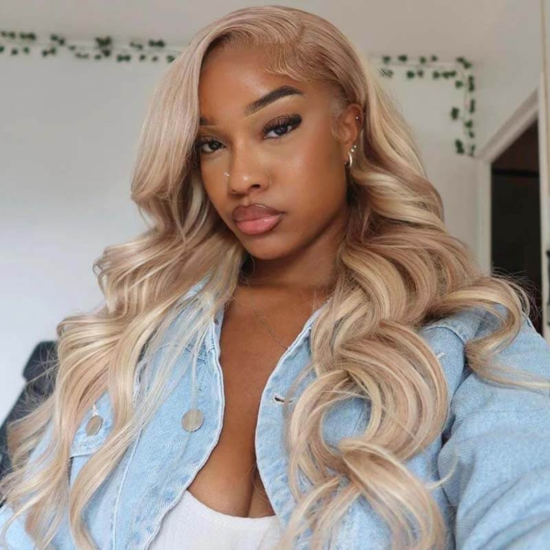 YMY Hair New In Ash Blonde P18/613 Human Hair Wig Straight/Body Wave Glueless 13x4/13x6  Lace Frontal Wig