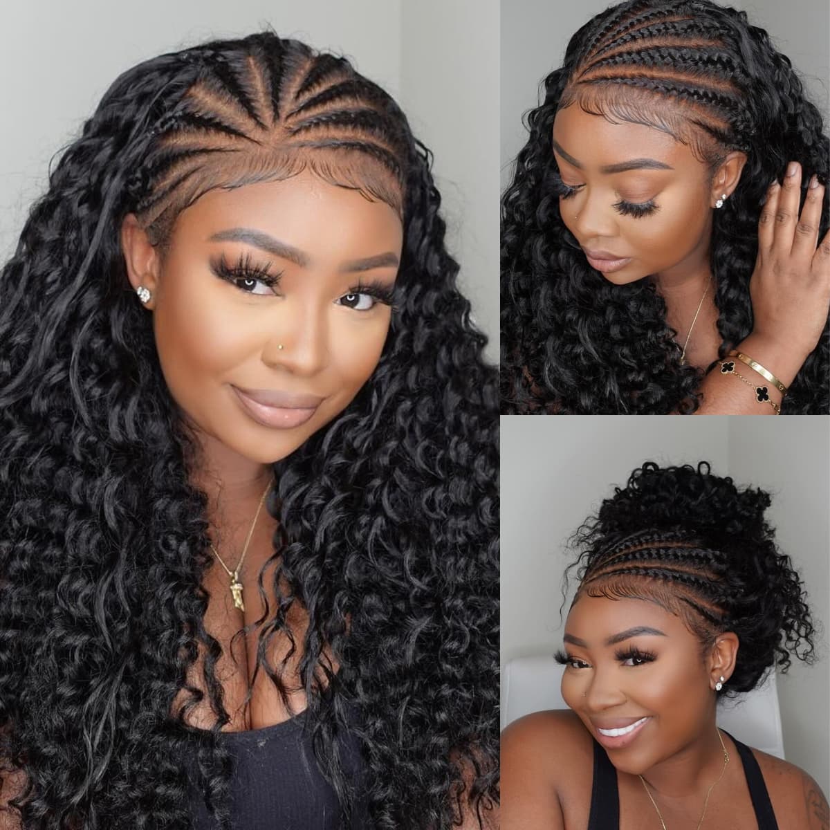 Pre Braided Wig 13X4/13X6 Deep Wave Lace Front Human Hair Ready To Go Glueless Bleached Knots HD Lace Wigs