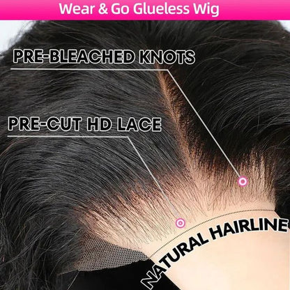 Water Wave Pre-Cut 5x5 Glueless HD Lace Wigs Wear Go Human Hair Wigs PrePlucked With Natural Hair line