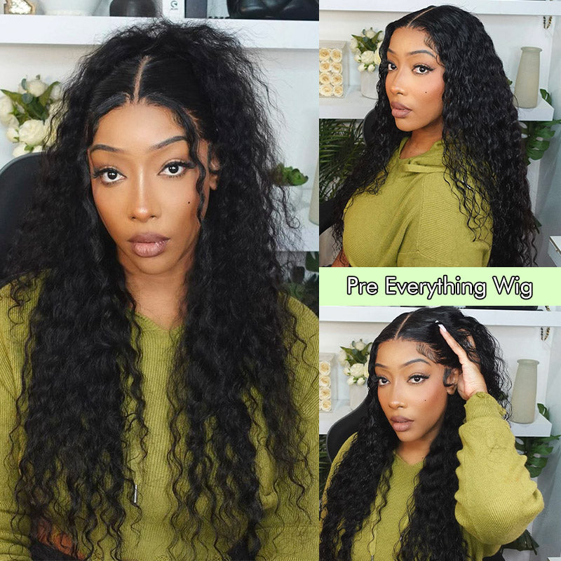 Pre Everything Glueless Wig 8X5 HD Lace Wig Deep Wave Human Hair Wear And Go Wig