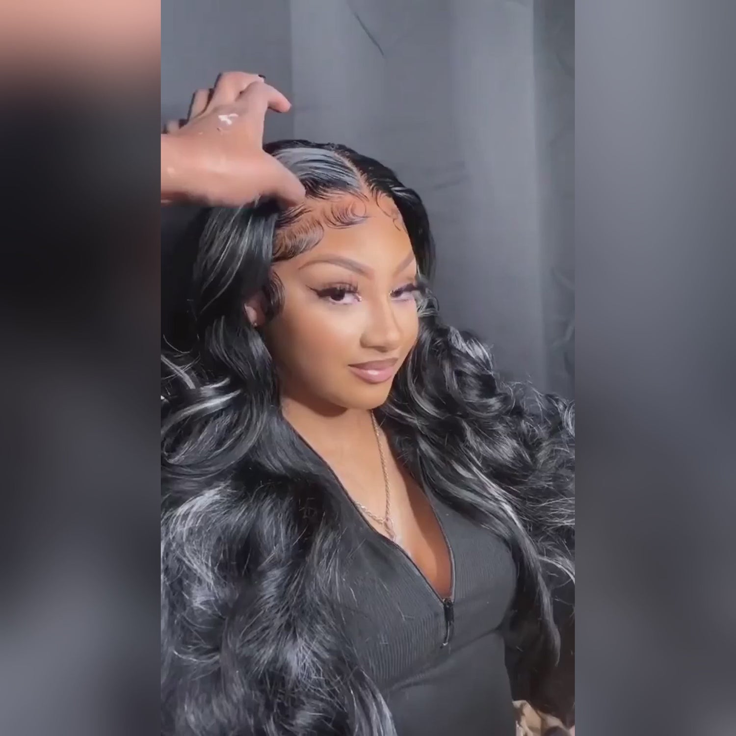 Gray Highlights On Black Hair Straight Wigs and Body Wave 13x4/13x6 Glueless HD Lace Front Wigs