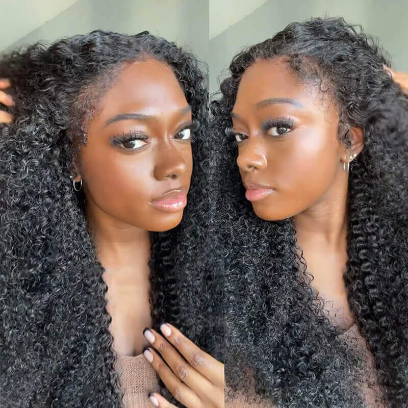 4C Hairline 13x4 HD Lace Front Wigs With Curly Edges Kinky Baby Hair Wig Kinky Curly Hair