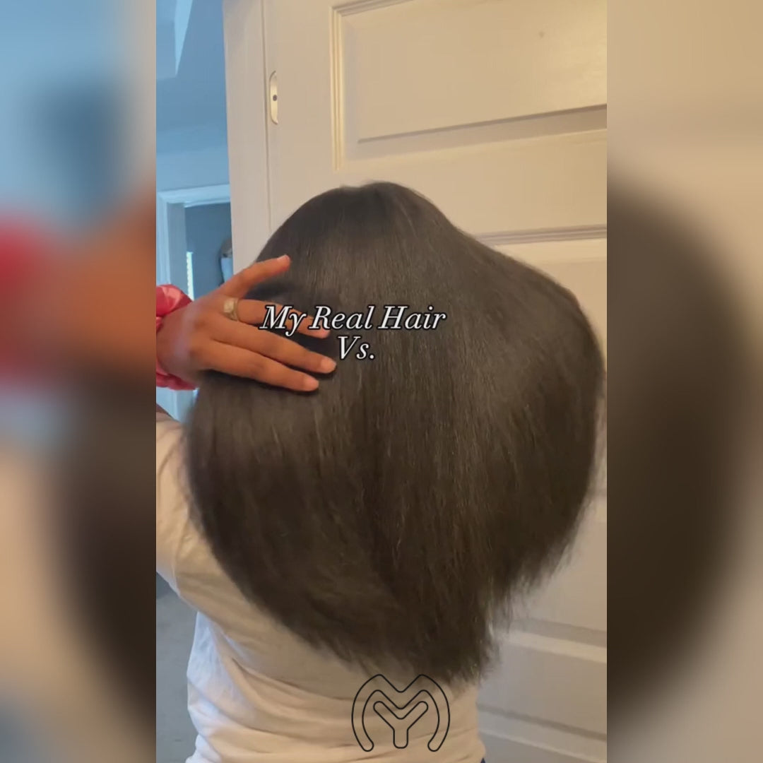 Pre Everything Yaki Straight Pre Bleached Glueless Wig Natural Looking HD Lace Front Wigs