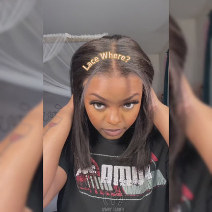 Pre Everything Yaki Straight Pre Bleached Glueless Wig Natural Looking HD Lace Front Wigs