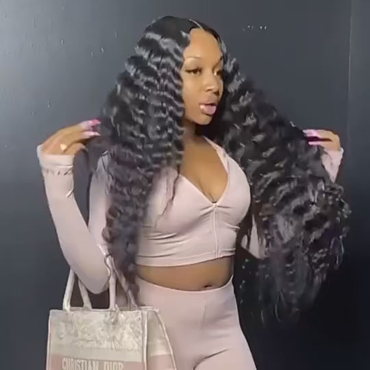 Loose Deep Wave 4x4 HD Lace Wigs Human Hair Pre Plucked Lace Closure Wigs Bleached Knots