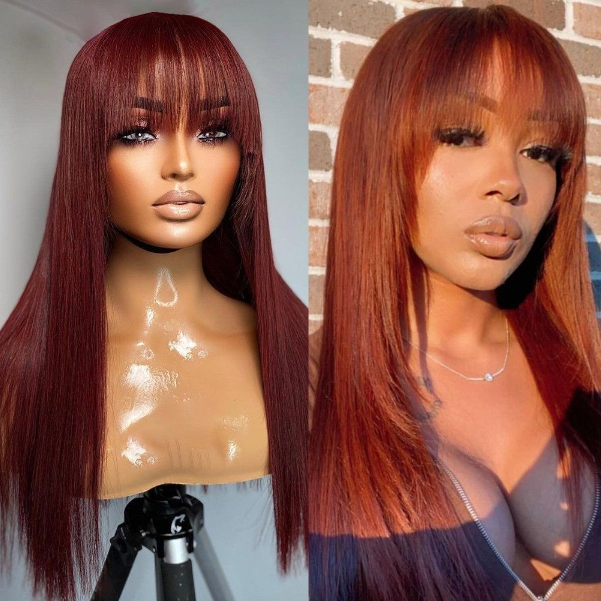 YMY Hair 13x4 13x6 HD Lace Front Human Hair Wig 33 Reddish Brown