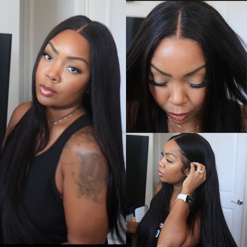 Pre Max&amp;Pre Everything Wig 8x5 Bye Bye Knots Put on Wear Go Glueless Wig Straight HD Lace Wig