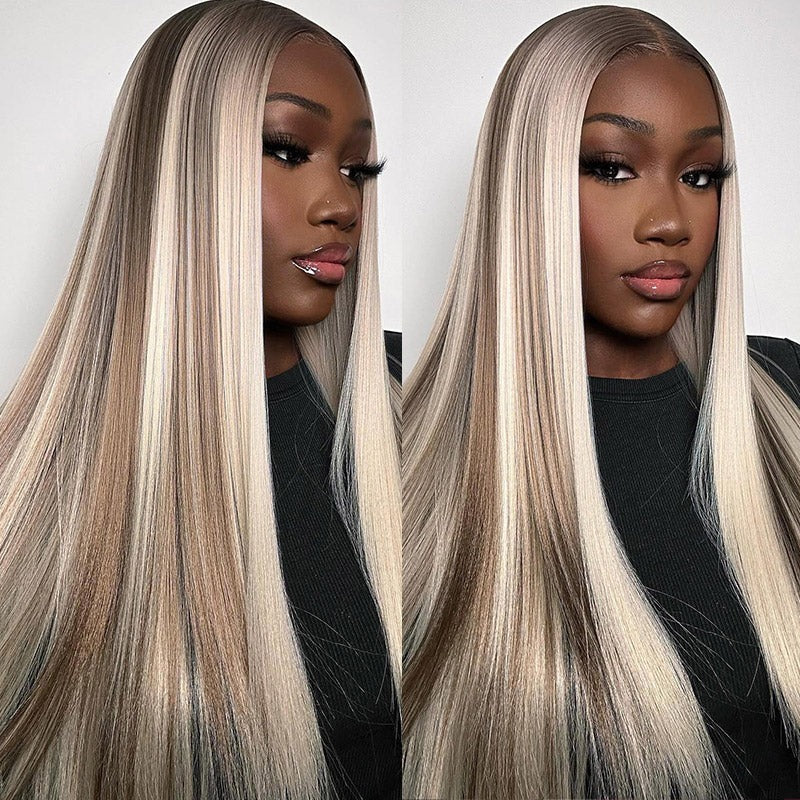 YMY Hair New In Ash Blonde P18/613 Human Hair Wig Straight/Body Wave Glueless 13x4/13x6  Lace Frontal Wig