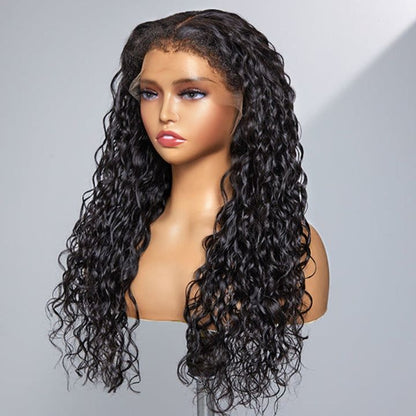 Water Wave Full Lace Wigs with 4C Edge Invisible HD Lace Wig 100% Human Hair Pre Plucked 180% Density
