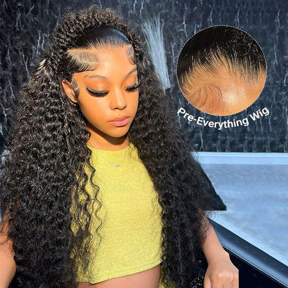 Wear Go Glueless Wigs Pre Cut 8x5 HD Lace Closure Wigs Human Hair Pre Plucked Deep Wave 13x4 Frontal Wigs Natural Black Pre Everything Wig