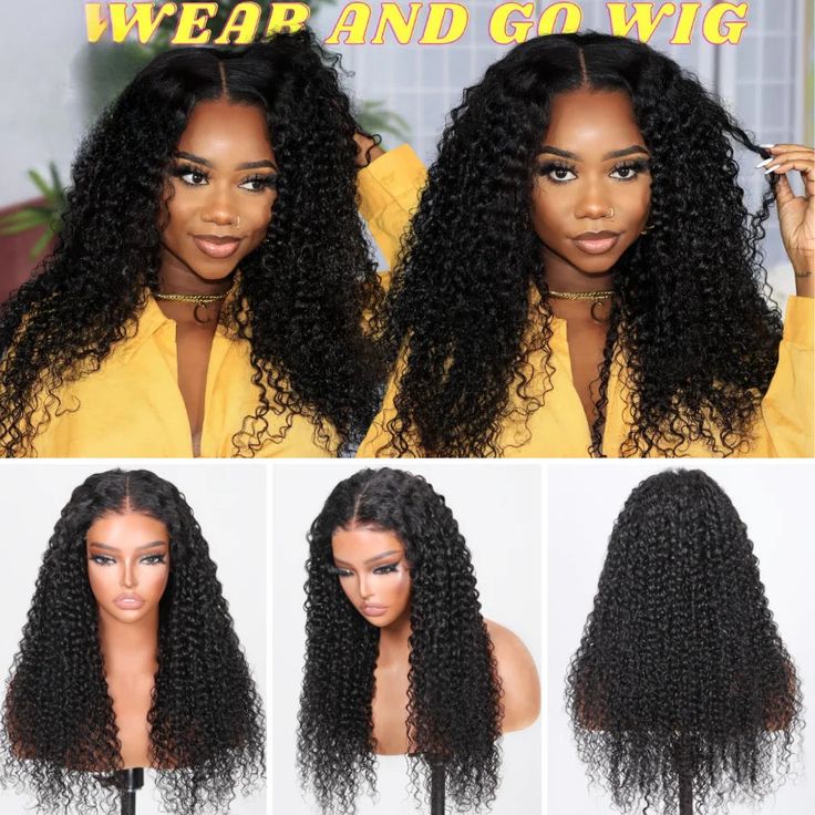 Wear Go Glueless Wigs Pre Cut 8x5 HD Lace Closure Wigs Human Hair Pre Plucked Deep Wave 13x4 Frontal Wigs Natural Black Pre Everything Wig