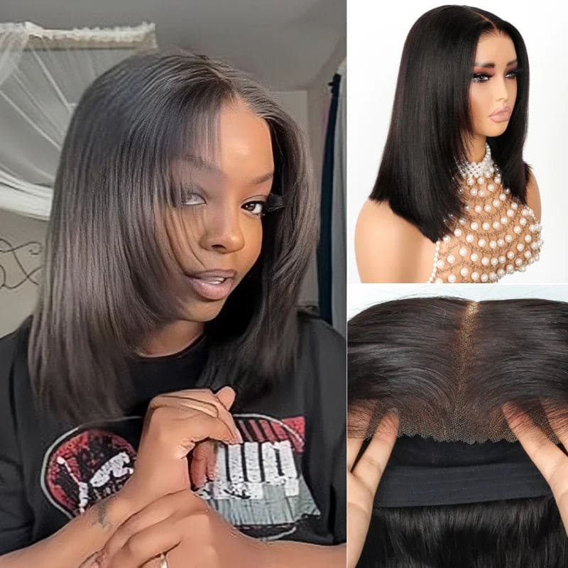 Yaki Straight Human Hair Wigs