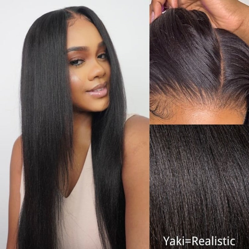 Yaki Straight Human Hair Wigs